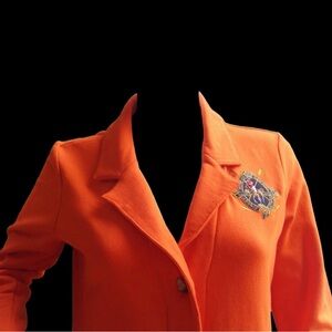 Ralph Lauren Vibrant Orange Blazer with Emblem